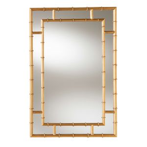 Baxton Studio Bamboo Rectangular Accent Wall Mirror