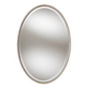Baxton Studio Beaded Oval Accent Wall Mirror