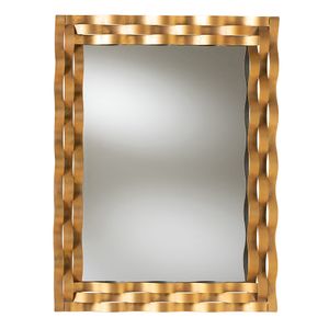Baxton Studio Modern Rectangular Wall Mirror With Wavy Frame
