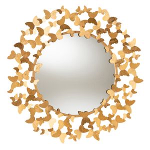 Baxton Studio Butterfly Round Accent Wall Mirror
