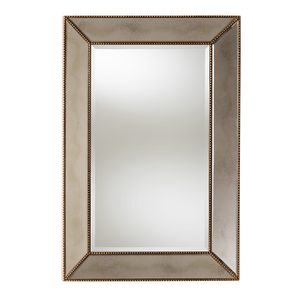 Baxton Studio Beaded Rectangular Accent Wall Mirror