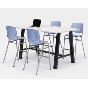 KFI Studios Midtown Bistro Table With 4 Stacking Chairs