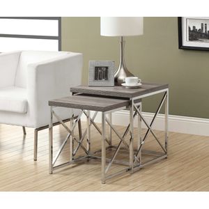 Monarch Specialties 2-Piece Nesting Table Set With Criss-Cross Legs