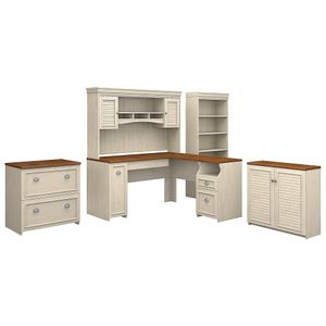 Bush Furniture Fairview 60"W L Shaped Desk With Hutch