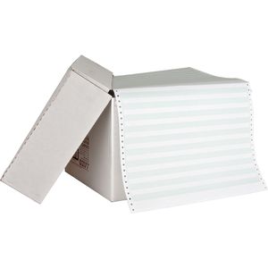 Sparco Continuous Paper, 14 7/8" x 11", 20 Lb, Green Bar, Carton Of 2,400 Forms