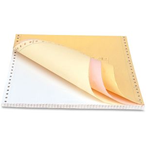 Sparco Dot Matrix Print Continuous Paper, Letter Size (8 1/2" x 11"), 15 Lb, Assorted Colors, Carton Of 900 Forms