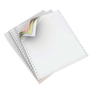 Domtar Carbonless Continuous Forms, 3-Part, 9 1/2" x 11", White/Canary/Pink, Carton Of 1,200 Forms