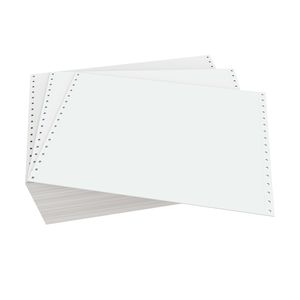 Domtar Continuous Form Paper, Standard Perforation, 12" x 8 1/2", 18 Lb, Blank White, Carton Of 4,000 Forms