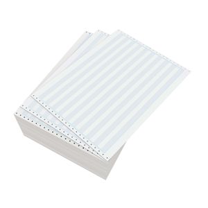 Domtar Continuous Form Paper, Unperforated, 14 7/8" x 11", 18 Lb, 1/2" Blue Bar, Carton Of 3,000 Forms