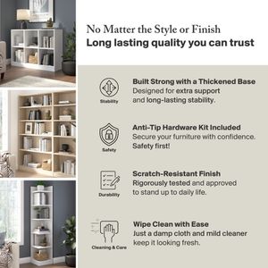 Bush Business Furniture Universal 72"H 5-Shelf Bookcase
