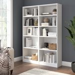 Bush Furniture Universal 71H Tall 5 Shelf Bookcase White Standard Delivery