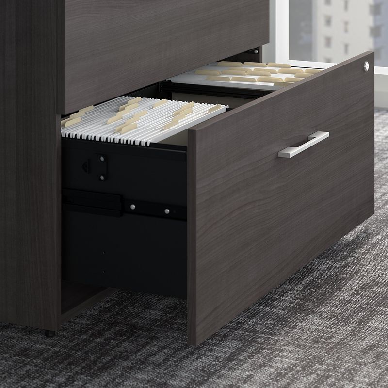 Bush Business Furniture Office 500 72W Executive Computer Desk With Lateral File Cabinets And Hutch Storm Gray Standard Delivery
