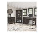 Bush Furniture Key West 54W Computer Desk With 2Drawer Lateral File Cabinet And 5Shelf Bookcase Dark Gray Hickory Standard Delivery
