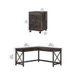 Bush Business Furniture Key West 60W LShaped Corner Desk With 2Drawer Lateral File Cabinet Dark Gray Hickory Standard Delivery