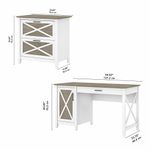 Bush Furniture Key West 54W Computer Desk With Storage And 2Drawer Lateral File Cabinet Shiplap GrayPure White Standard Delivery