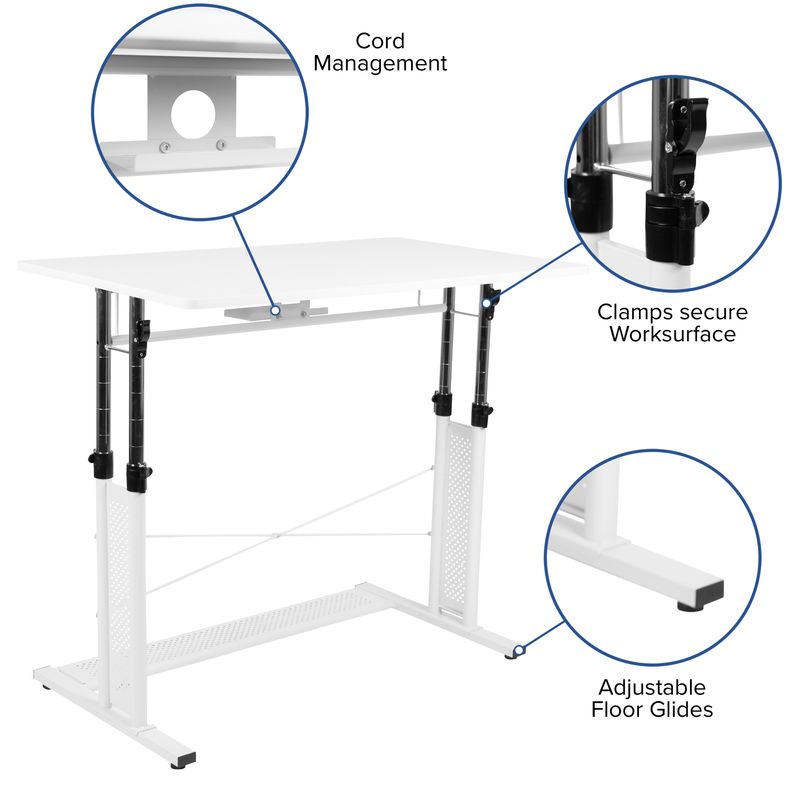 Flash Furniture Work From Home Desk And Chair Set White  BLNNN219CH595MW