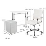 Flash Furniture Work From Home Desk And Chair Set White  BLNNN219CH595MW