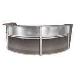 Regency Marque 144W TripleUnit Curved Reception Desk Workstation Gray