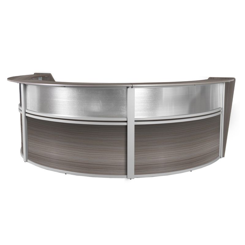 Regency Marque 144W TripleUnit Curved Reception Desk Workstation Gray