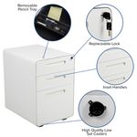 Flash Furniture Work From Home Desk And Chair Set With Adjustable Computer Desk LeatherSoft Office Chair And Locking Mobile Filing Cabinet White