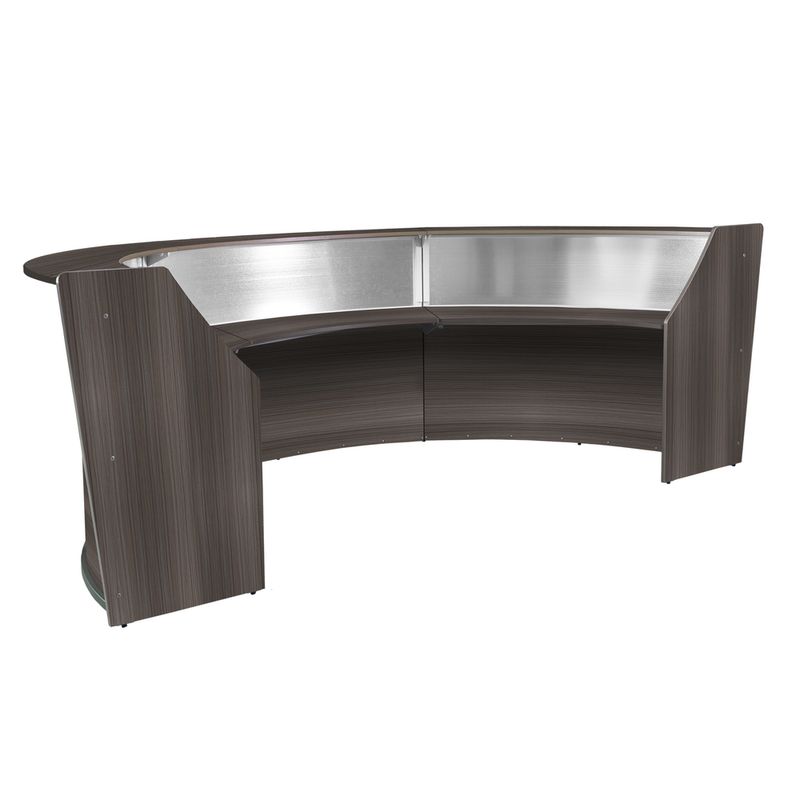 Regency Marque 144W TripleUnit Curved Reception Desk Workstation Gray