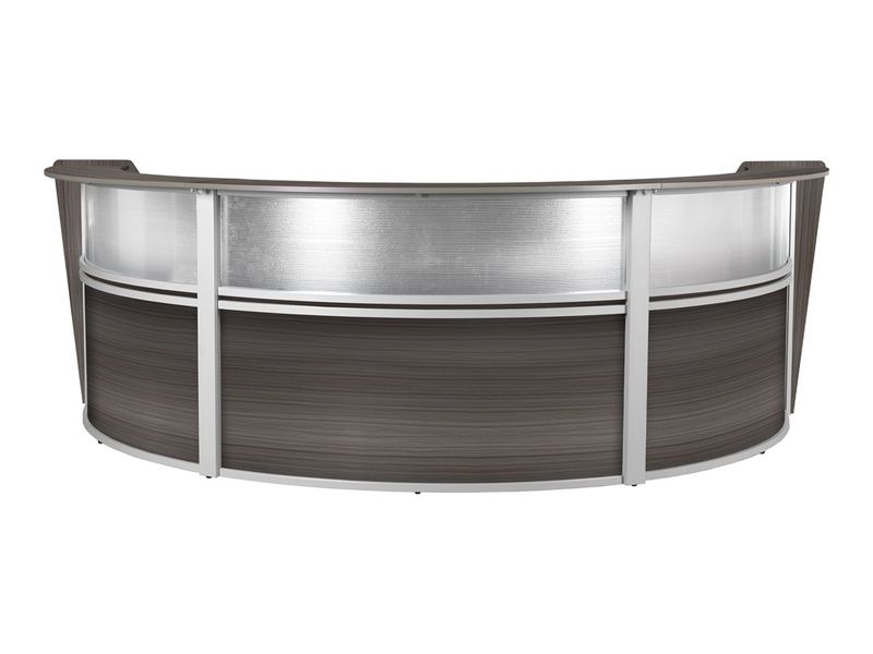 Regency Marque 144W TripleUnit Curved Reception Desk Workstation Gray