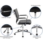 Flash Furniture Oval Conference Table Set with 4 Ribbed Executive Chairs Cherry
