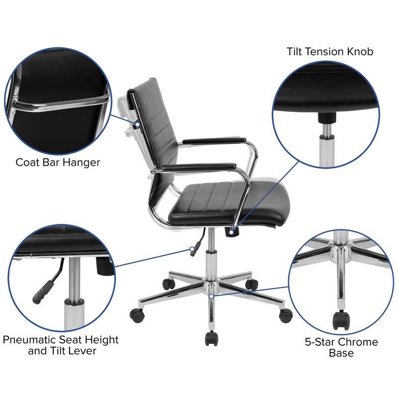Flash Furniture Oval Conference Table Set with 4 Ribbed Executive Chairs Cherry