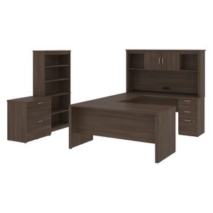 Bestar Logan U-Shaped Desk With Hutch