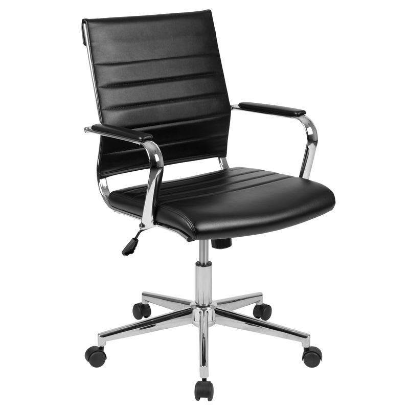 Flash Furniture Oval Conference Table Set with 4 Ribbed Executive Chairs Cherry