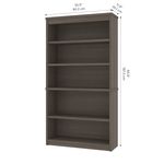 Bestar Logan UShaped Desk With Hutch Lateral File Cabinet And Bookcase Bark Gray