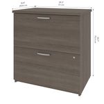 Bestar Logan UShaped Desk With Hutch Lateral File Cabinet And Bookcase Bark Gray
