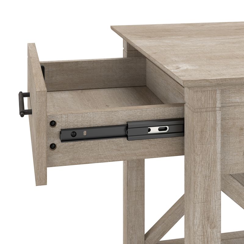 Bush Furniture Key West Console Table With Drawers And Shelves Washed Gray Standard Delivery
