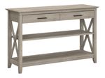 Bush Furniture Key West Console Table With Drawers And Shelves Washed Gray Standard Delivery
