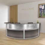 Regency Marque 144W TripleUnit Curved Reception Desk Workstation Gray