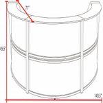 Regency Marque 144W TripleUnit Curved Reception Desk Workstation Gray