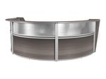 Regency Marque 144W TripleUnit Curved Reception Desk Workstation Gray