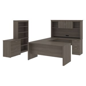 Bestar Logan U-Shaped Desk With Hutch