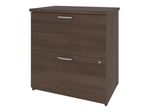 Bestar Logan UShaped Desk With Hutch Lateral File Cabinet And Bookcase Bark Gray