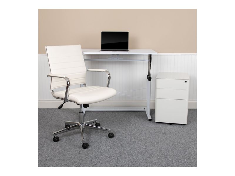 Flash Furniture Work From Home Desk And Chair Set White  BLNNN219CH595MW
