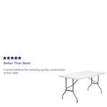 Flash Furniture Plastic Folding Table 29H x 30W x 60D Granite White