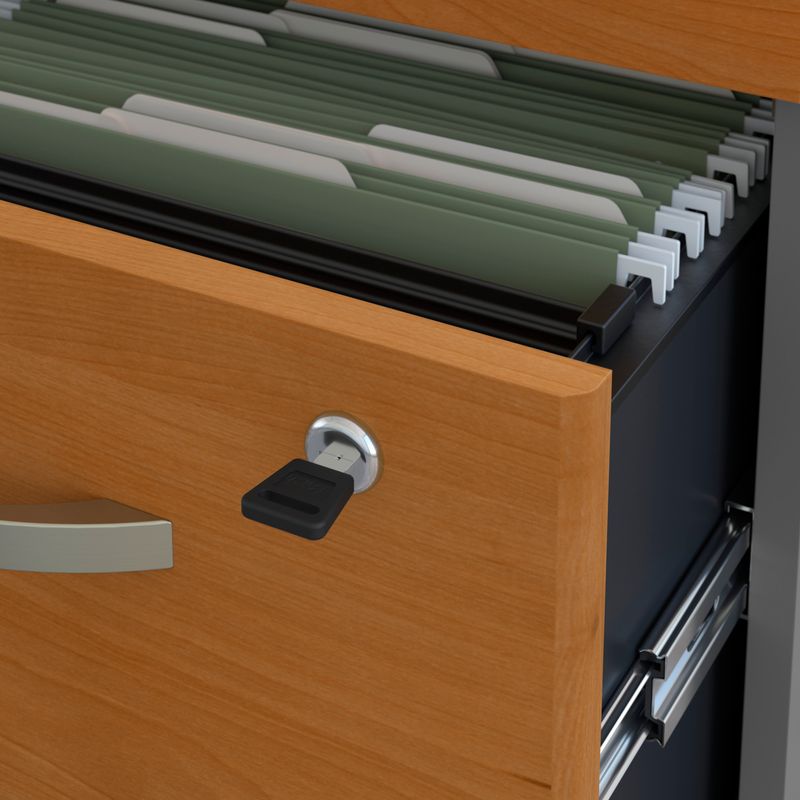 Bush Business Furniture Components 72W L Shaped Desk with 3 Drawer Mobile File Cabinet Natural CherryGraphite Gray Standard Delivery
