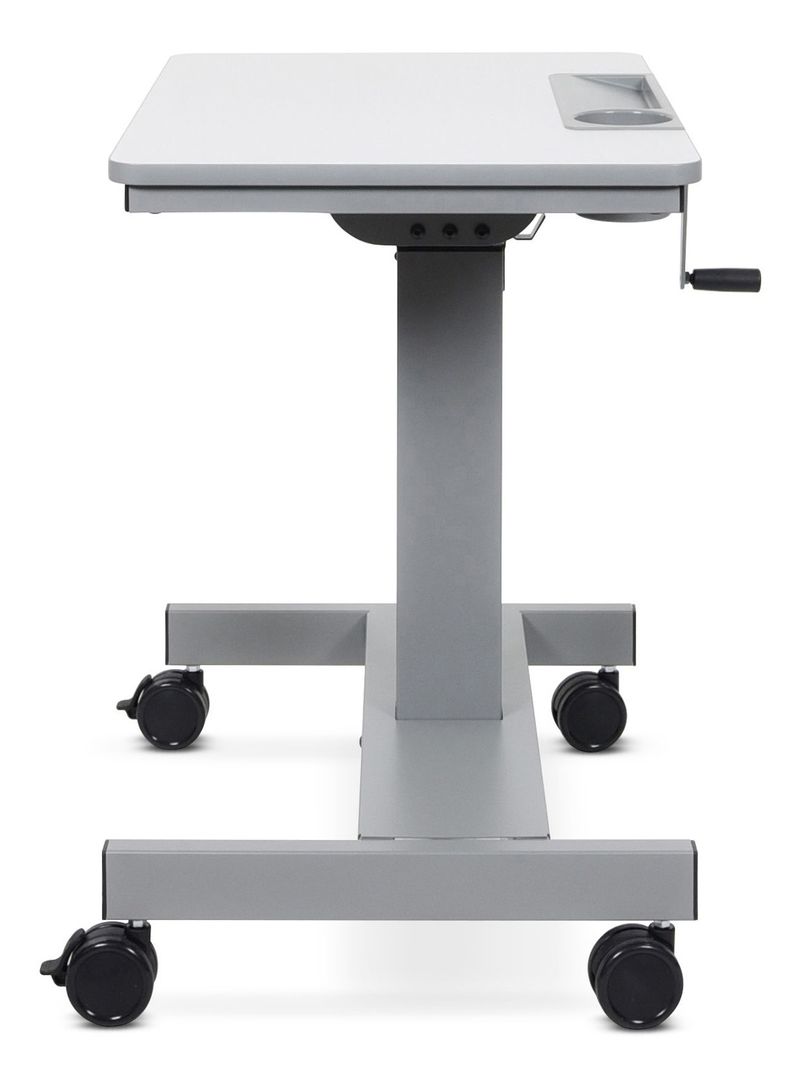 Luxor Crank Adjustable SitStand 28W Student Desk White