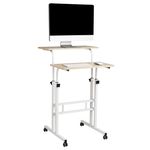 Mind Reader 195W Standing Desk Adjustable Height Laptop Workstation White