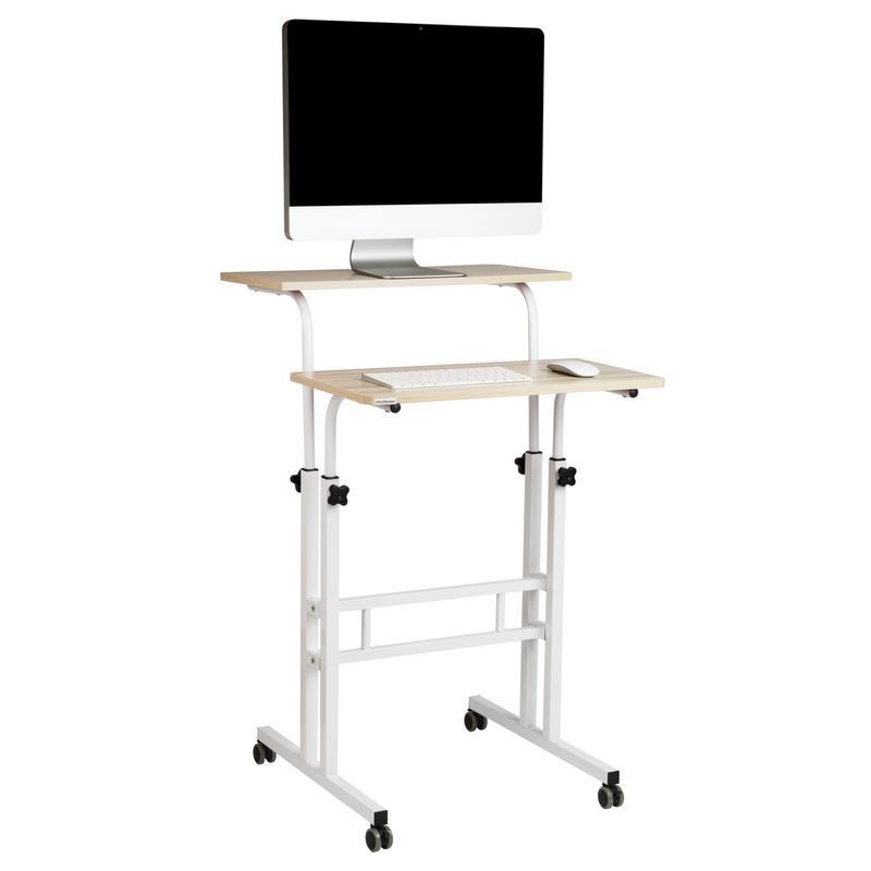 Mind Reader 195W Standing Desk Adjustable Height Laptop Workstation White