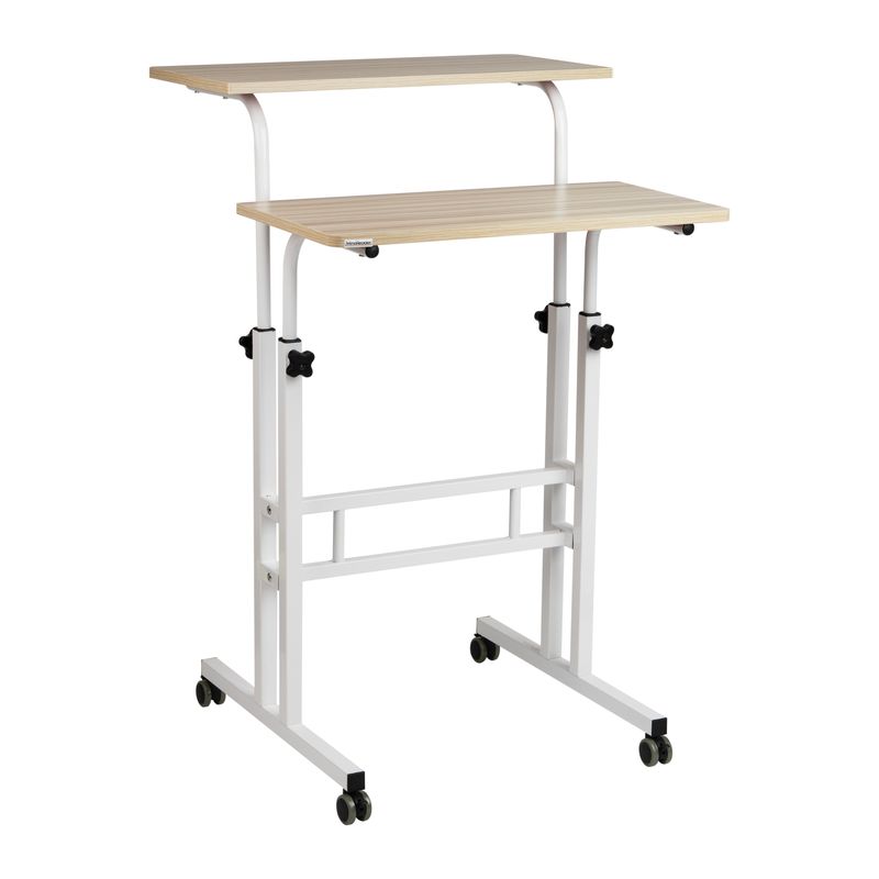 Mind Reader 195W Standing Desk Adjustable Height Laptop Workstation White