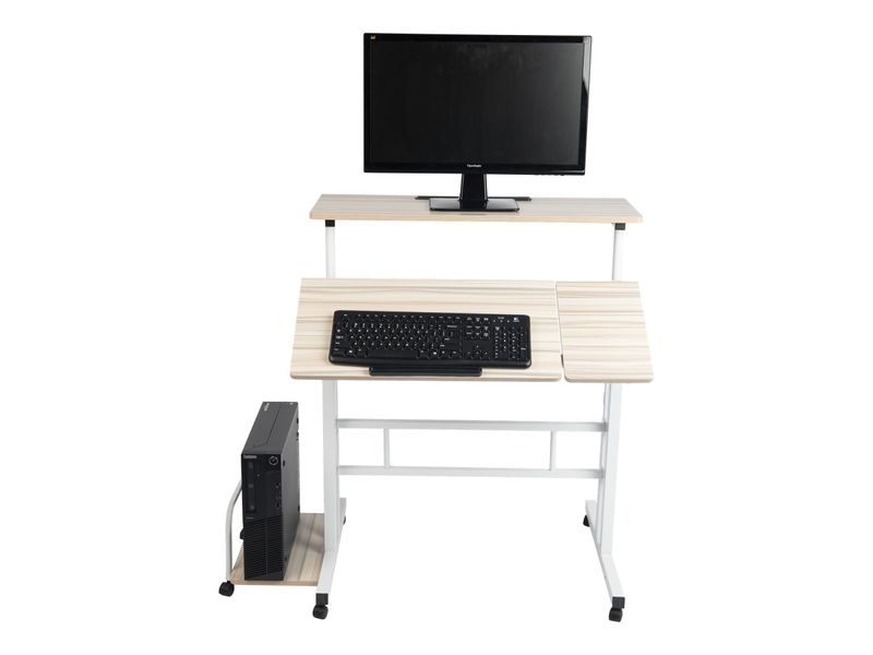 Mind Reader 195W Standing Desk Adjustable Height Laptop Workstation White