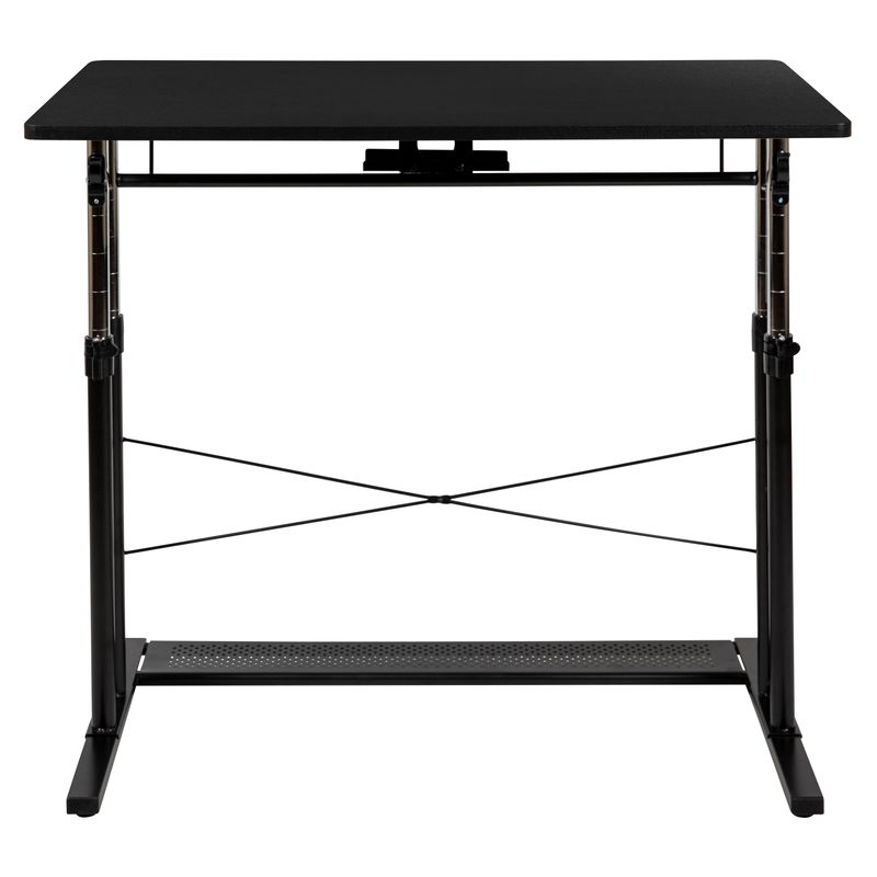 Flash Furniture 40W HeightAdjustable SitToStand Home Office Desk Black