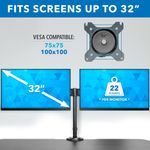 MountIt 33W Electric Adjustable Height SitStand Desk Converter With Dual Monitor Mount Black