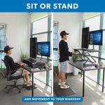 MountIt 33W Electric Adjustable Height SitStand Desk Converter With Dual Monitor Mount Black